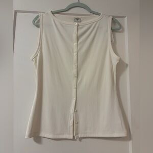 Abercrombie & Fitch Cream Button-Front Tank Top